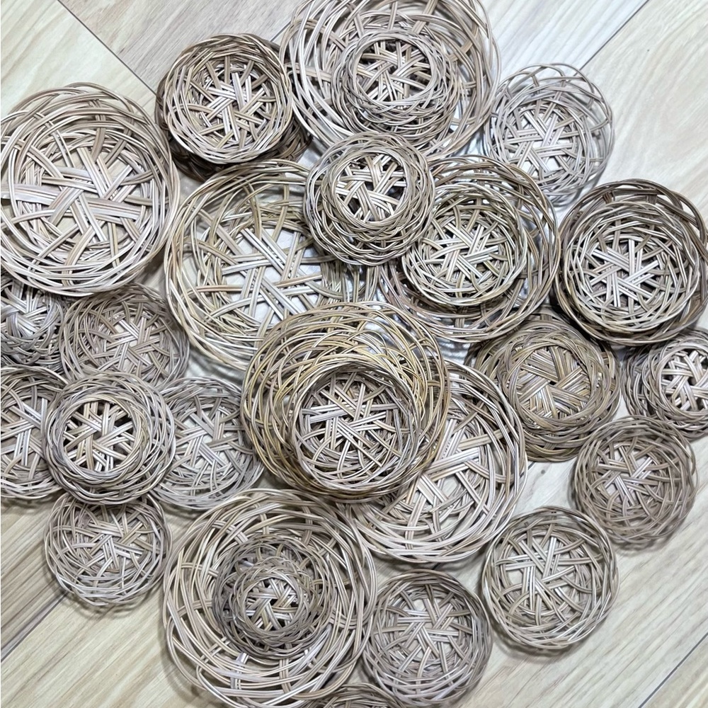 30 WICKER BASKETS BULK BUNDLE DIY CRAFTING BOHO DECOR Wind Chimes Mixed Lot
